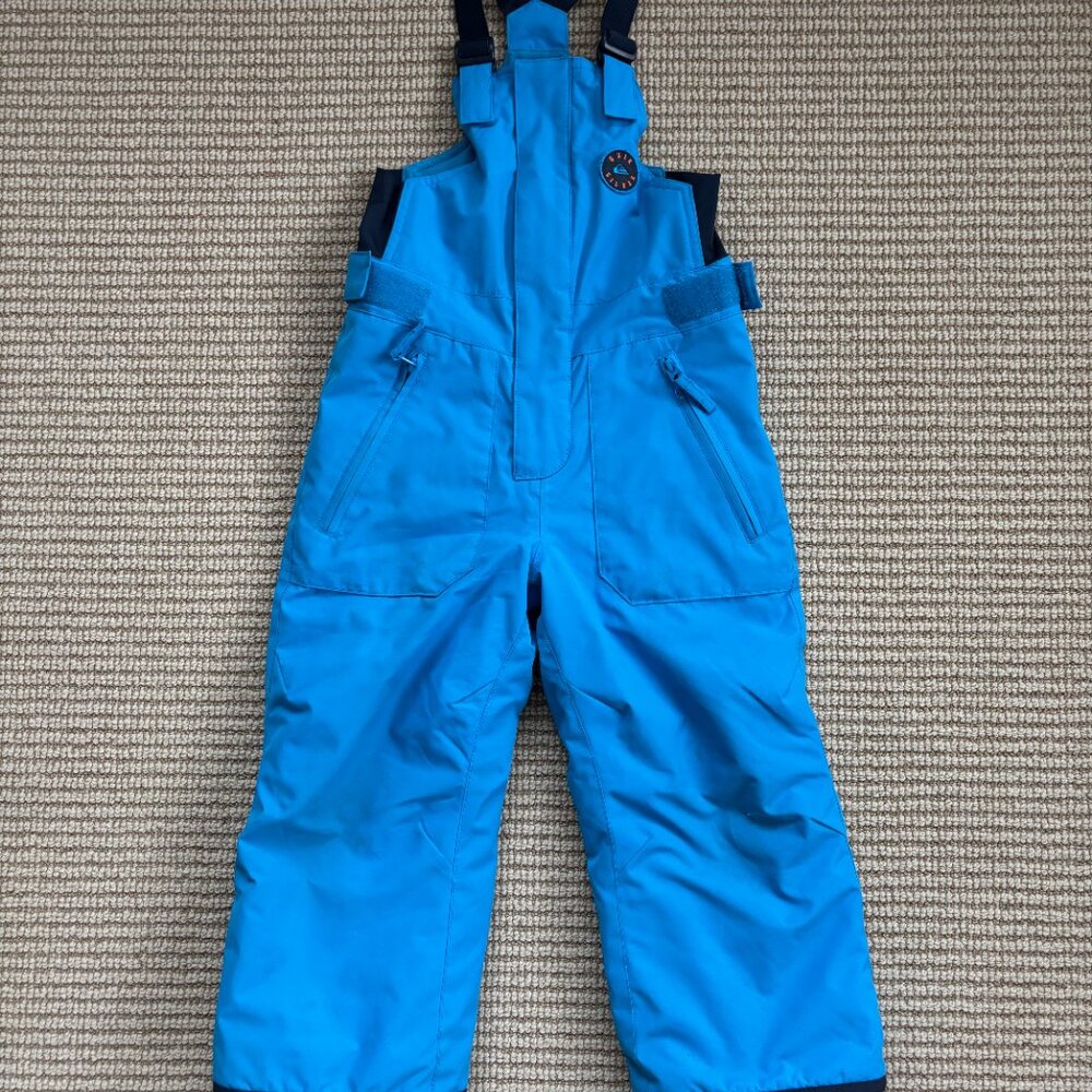 Quiksilver Kids Boogie Snow Ski Board Insulate Bib Size 4/5 Brilliant Blue